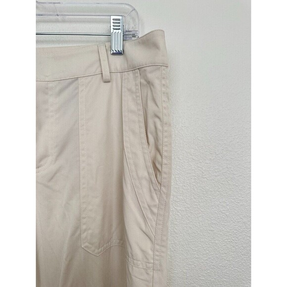 Vince Lyocell Tapered Cargo Pants Ivory White Slinky Workwear Women's Size 8 - Picture 2 of 9